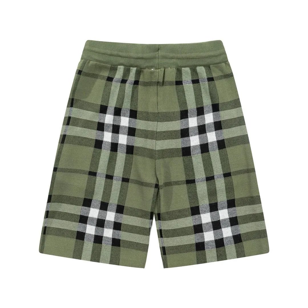 Burberry Shorts Knit Drawstring with Check Side Panels — 05
