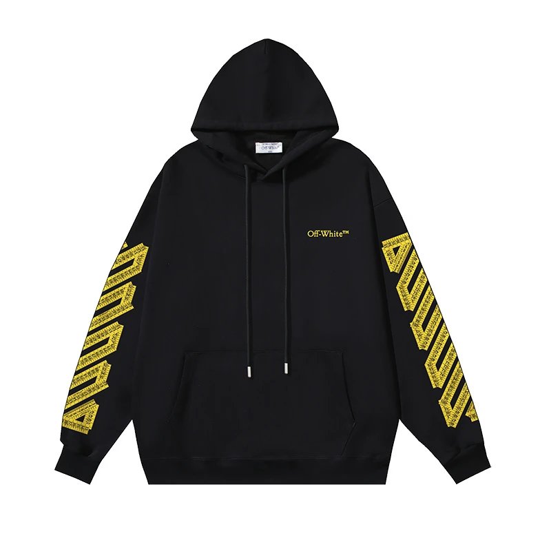 Off-White Graphic Print Hoodie Black - 14