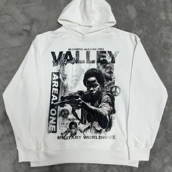 Design World Wide Valley Fake Money Hoodie White Hoodie - 8