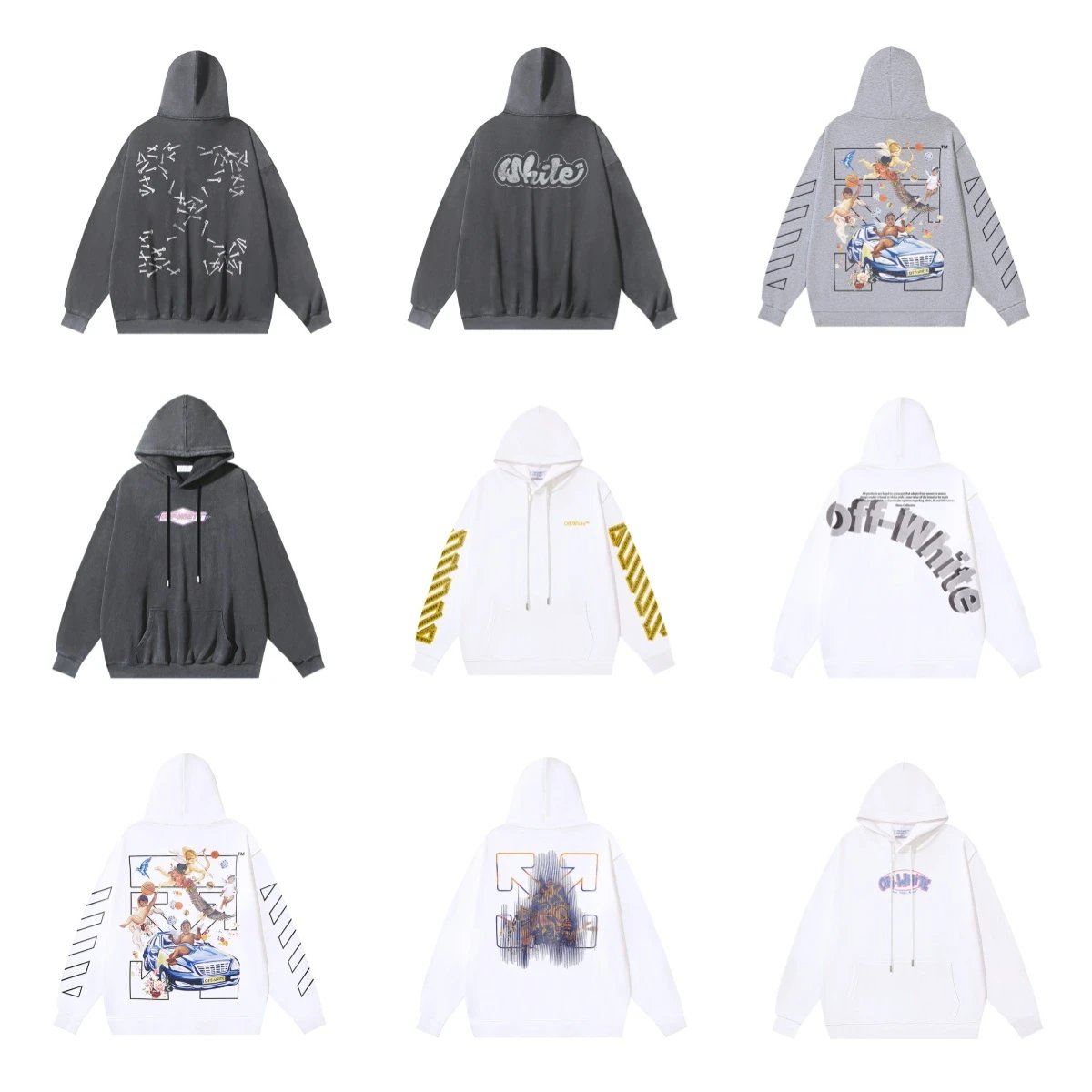 Off-White Graphic Print Hoodie Black - 3