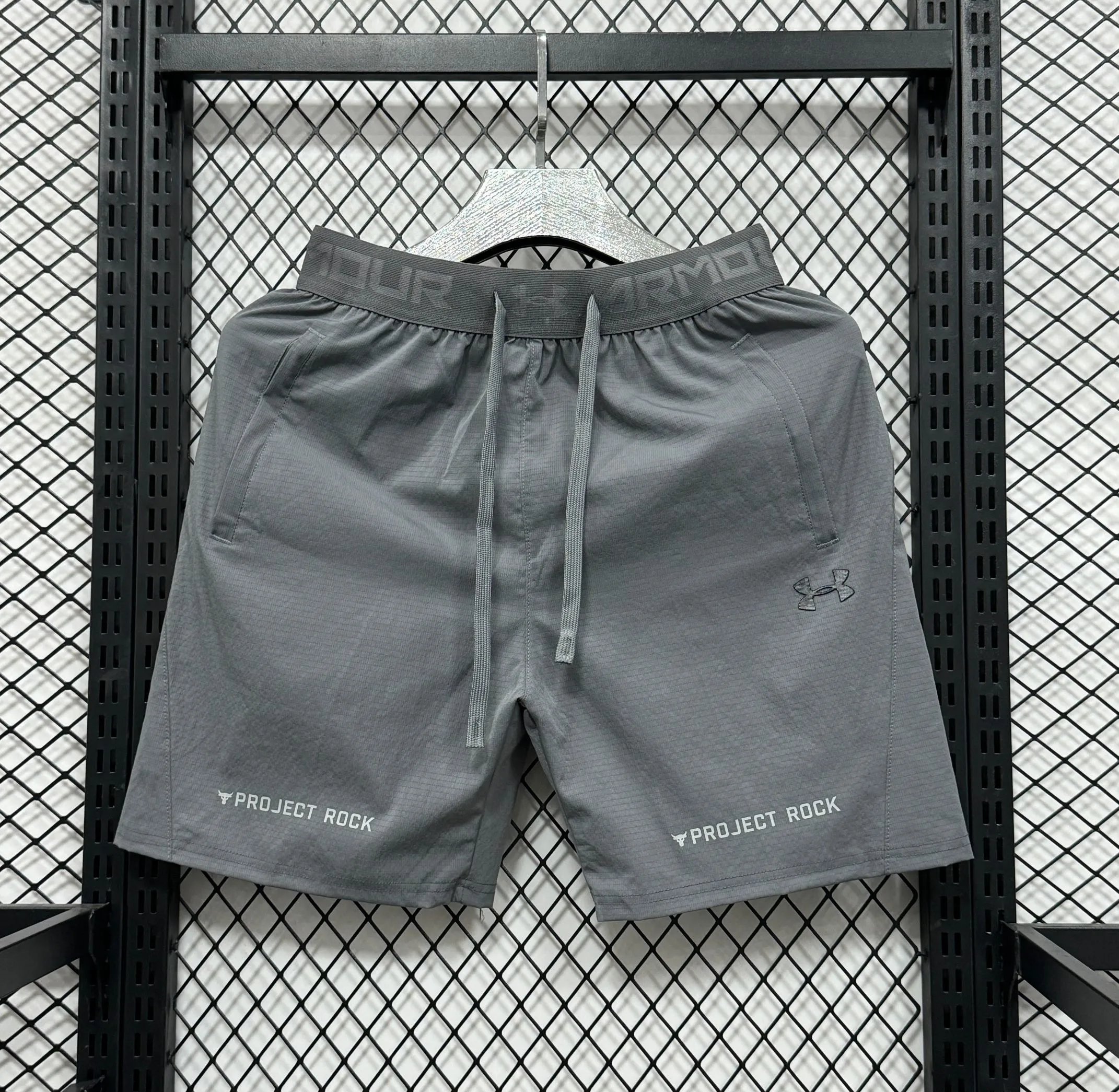 Under Armour Running Shorts Black with Gray Mesh Detail - 8