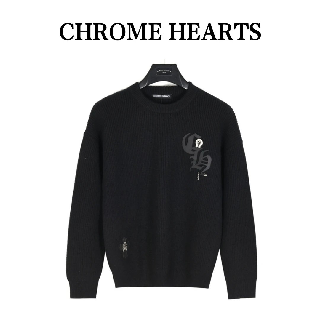 Prada Logo Patch Ribbed Knit Sweater Black - 14