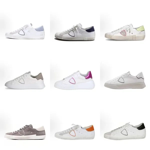 Philipp Plein Distressed White Leather Sneakers with Blue Heel Tab - 3