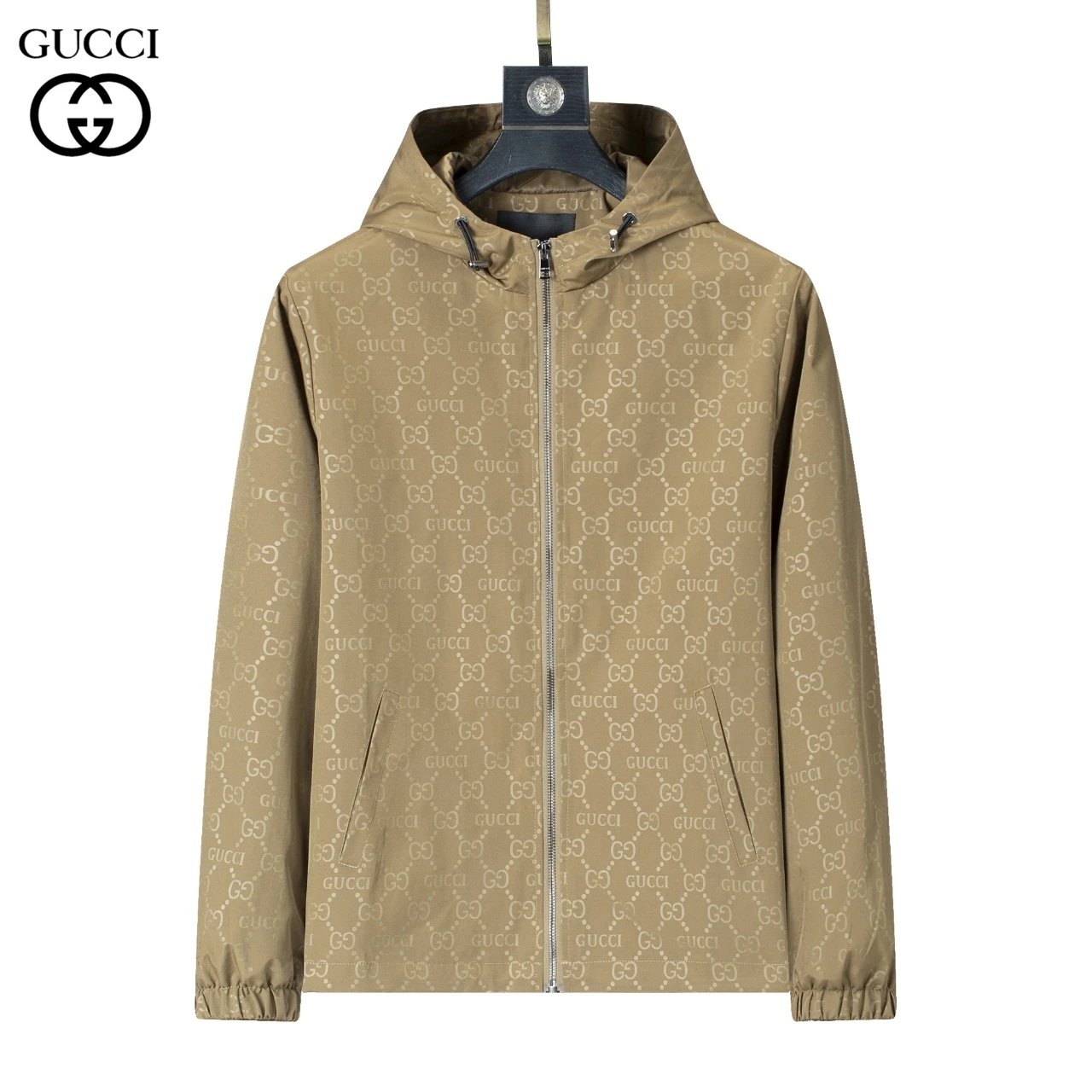 Dior Oblique Print Hooded Windbreaker Jacket in Navy and White Outerwear - 14