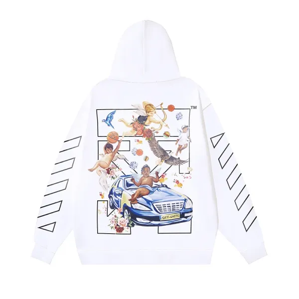 Off-White Graphic Print Hoodie White - 1