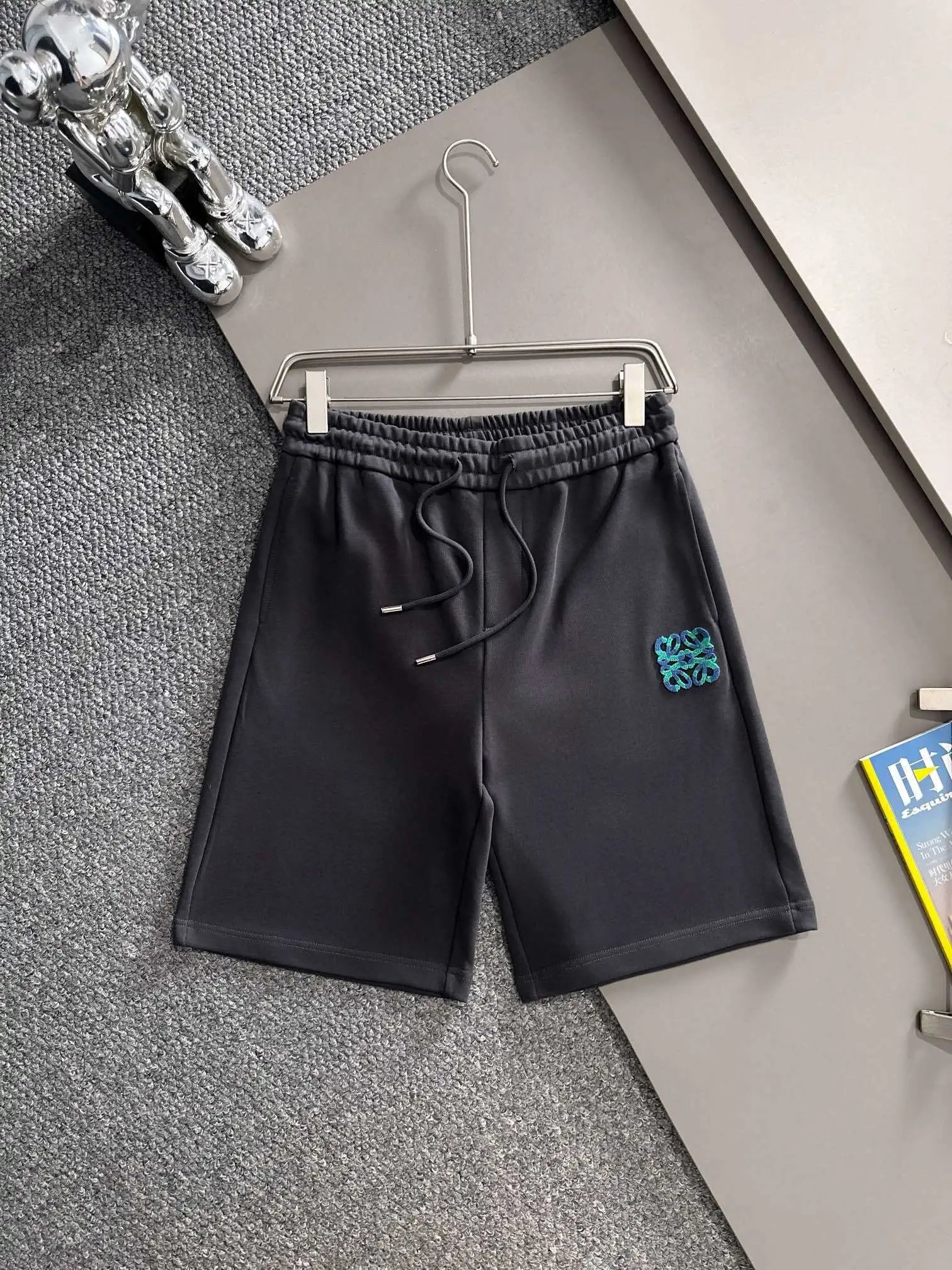 Loewe Anagram Embroidered Shorts Black