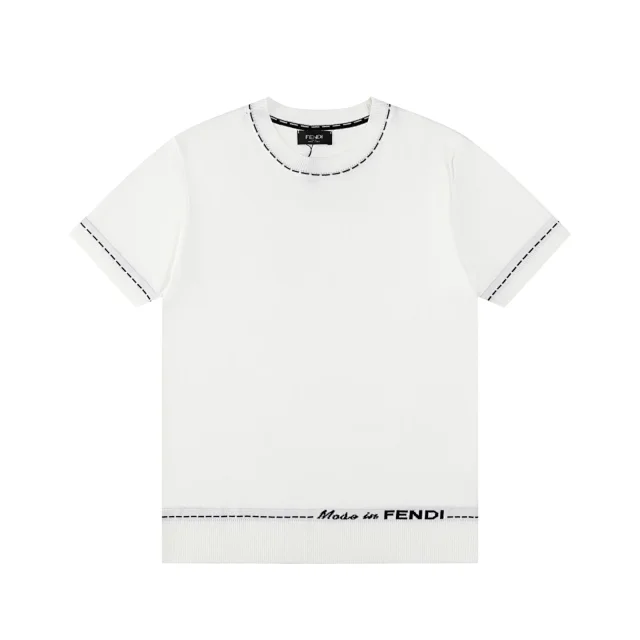 Fendi Knitwear Short-Sleeve Crewneck Knit Sweater product detail image 10