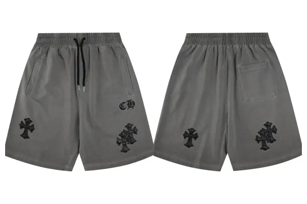 Chrome Hearts Cross Embroidered Sweatshorts Gray Shorts - 15