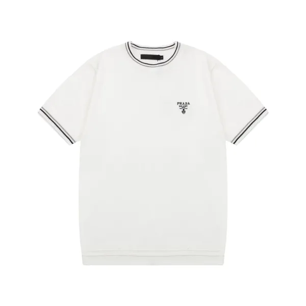 Prada Logo Knit T-Shirt Black - 10