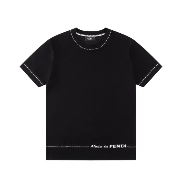 Prada Logo Knit T-Shirt Black - 14