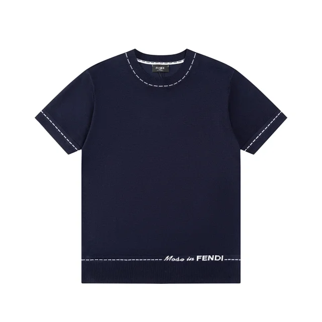 Fendi Knitwear Short-Sleeve Crewneck Knit Sweater product detail image 11