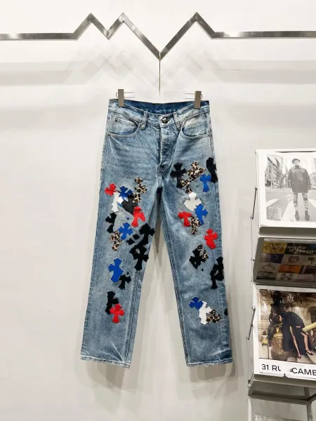 Chrome Hearts Cross Patch Denim Jeans Multicolor - 1