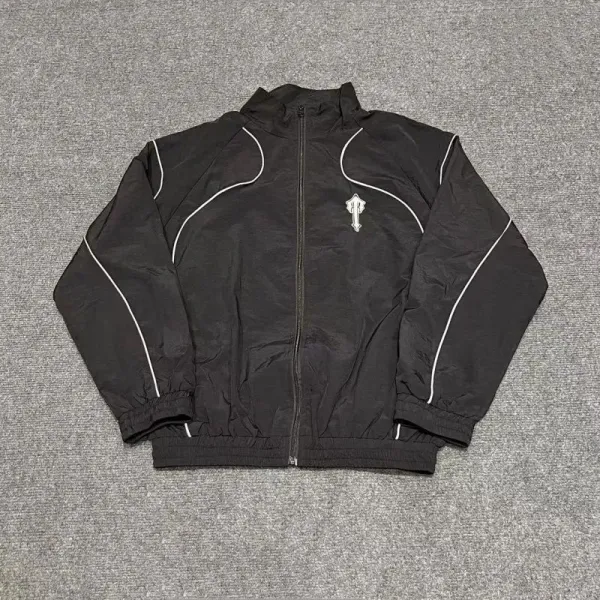 Thom Browne Windbreaker Black with White Piping Outerwear - 1