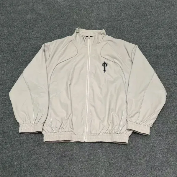 Thom Browne Cross Logo Windbreaker Light Gray Jacket Outerwear.windbreaker - 1