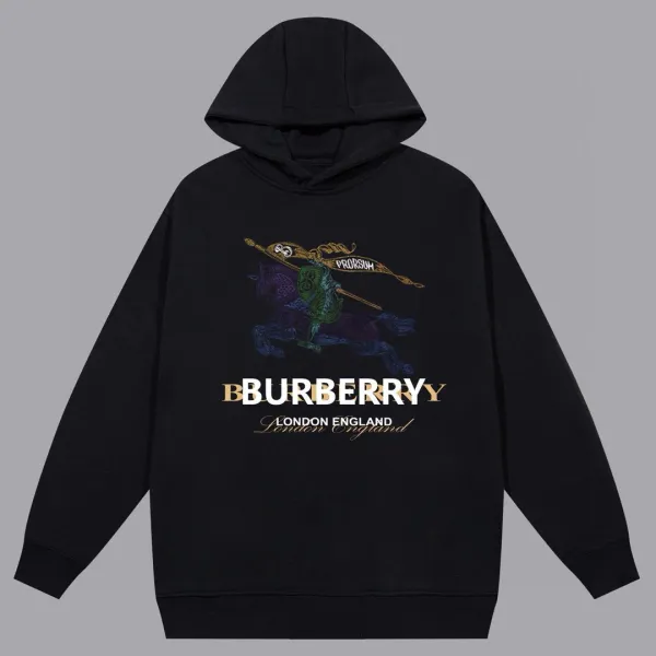 Burberry Logo Hoodie Black - 7