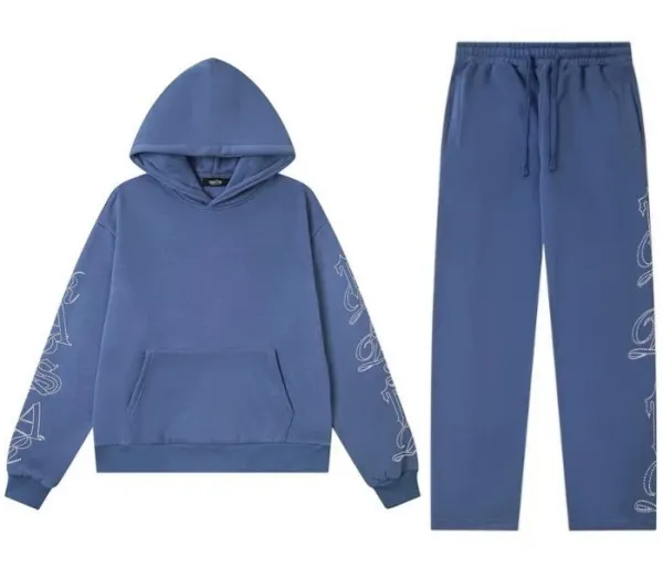 Design Oversized Hoodie and Sweatpants Set Blue - 1