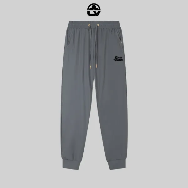 Louis Vuitton Logo-Embroidered Gray Sweatpants - 1