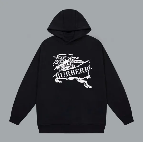 Burberry Logo Hoodie Black - 8
