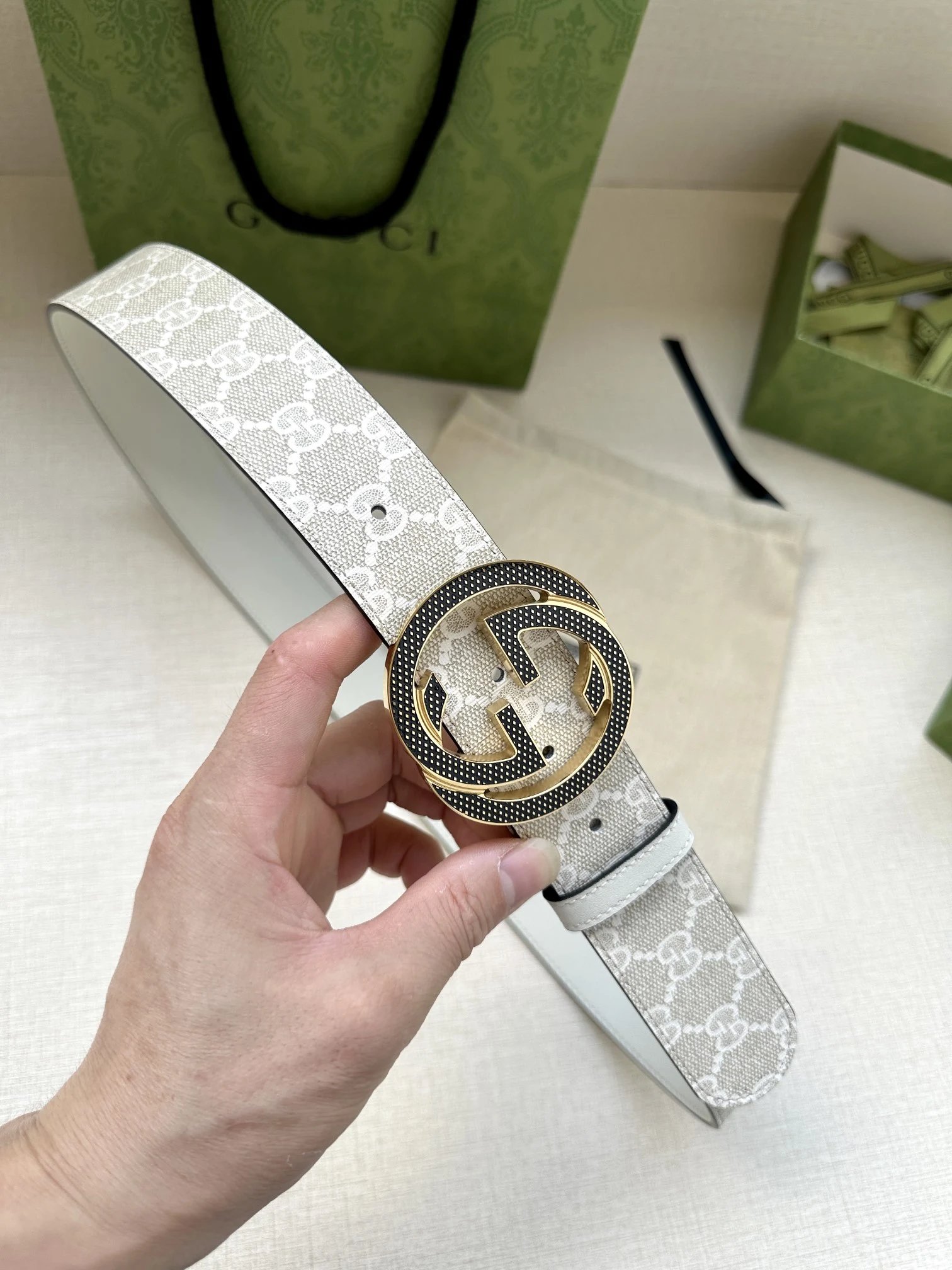 Gucci GG Marmont Belt White Gucci Monogram Canvas Belt - 16