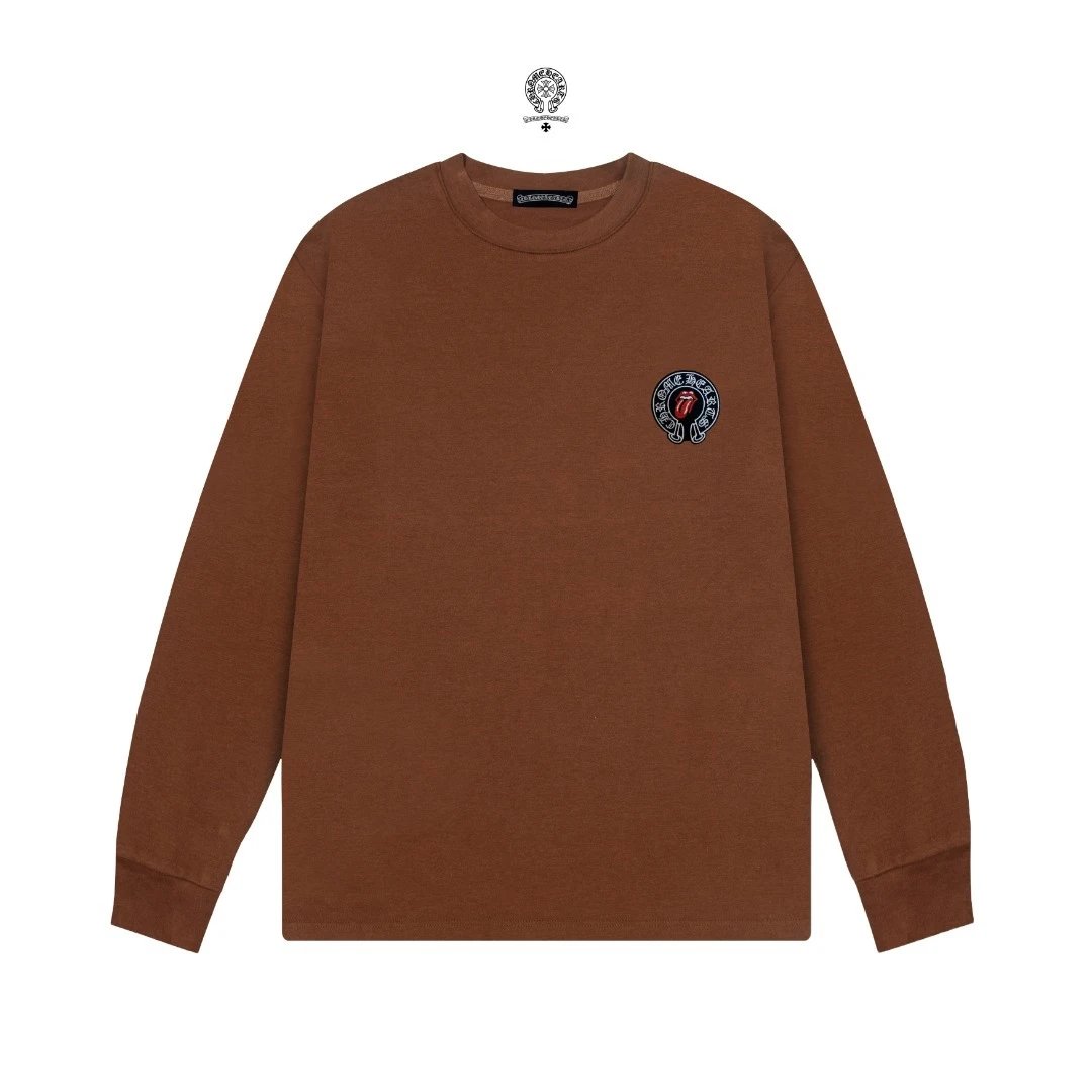 Chrome Hearts Cross Embroidery Black Long Sleeve Tee T-Shirts - 4