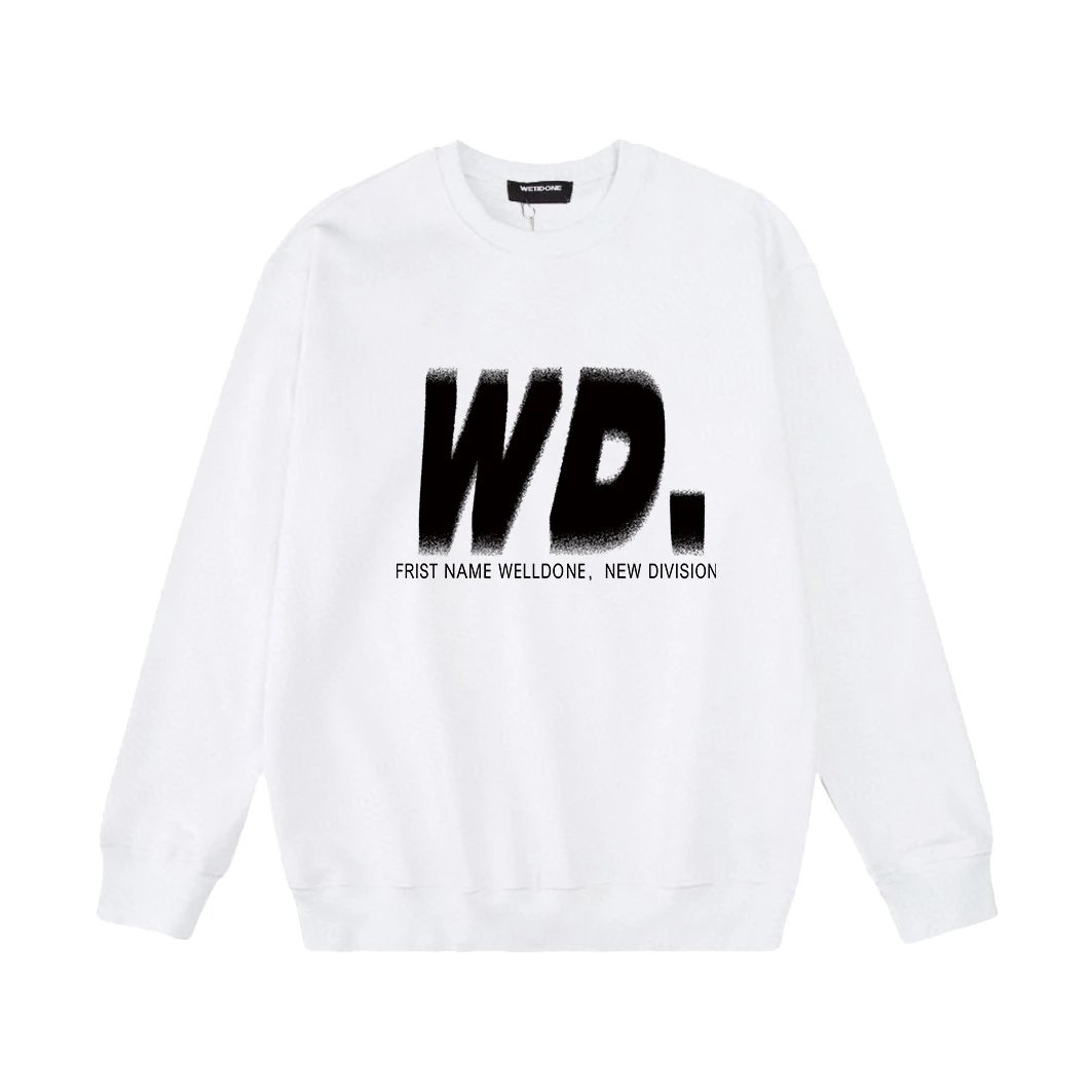 Design Welldone Logo Graphic Sweatshirt White Hoodie - 13