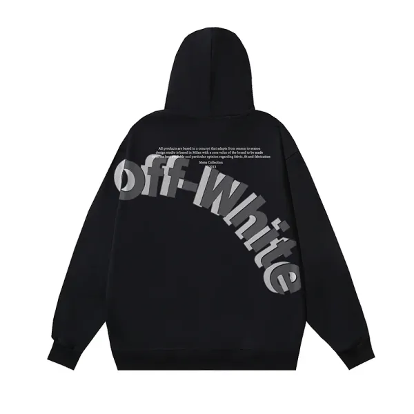 Off-White Diagonal Quote Hoodie Black - 1