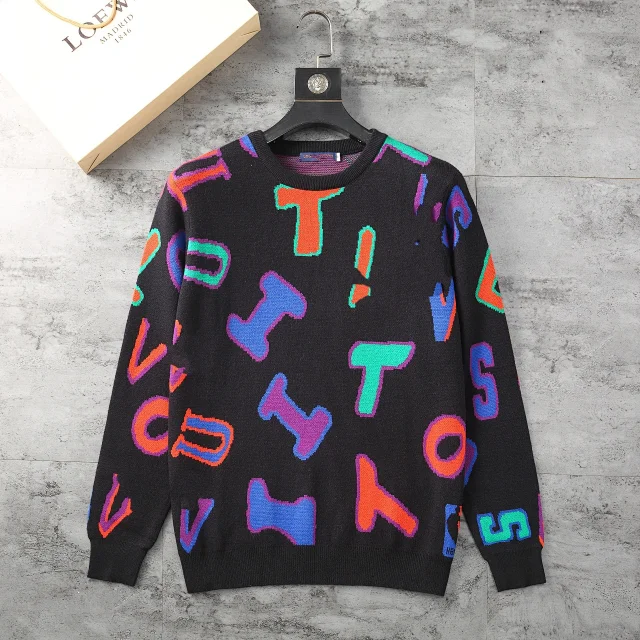 Louis Vuitton Knitwear Crewneck intarsia knit sweater product detail image 11