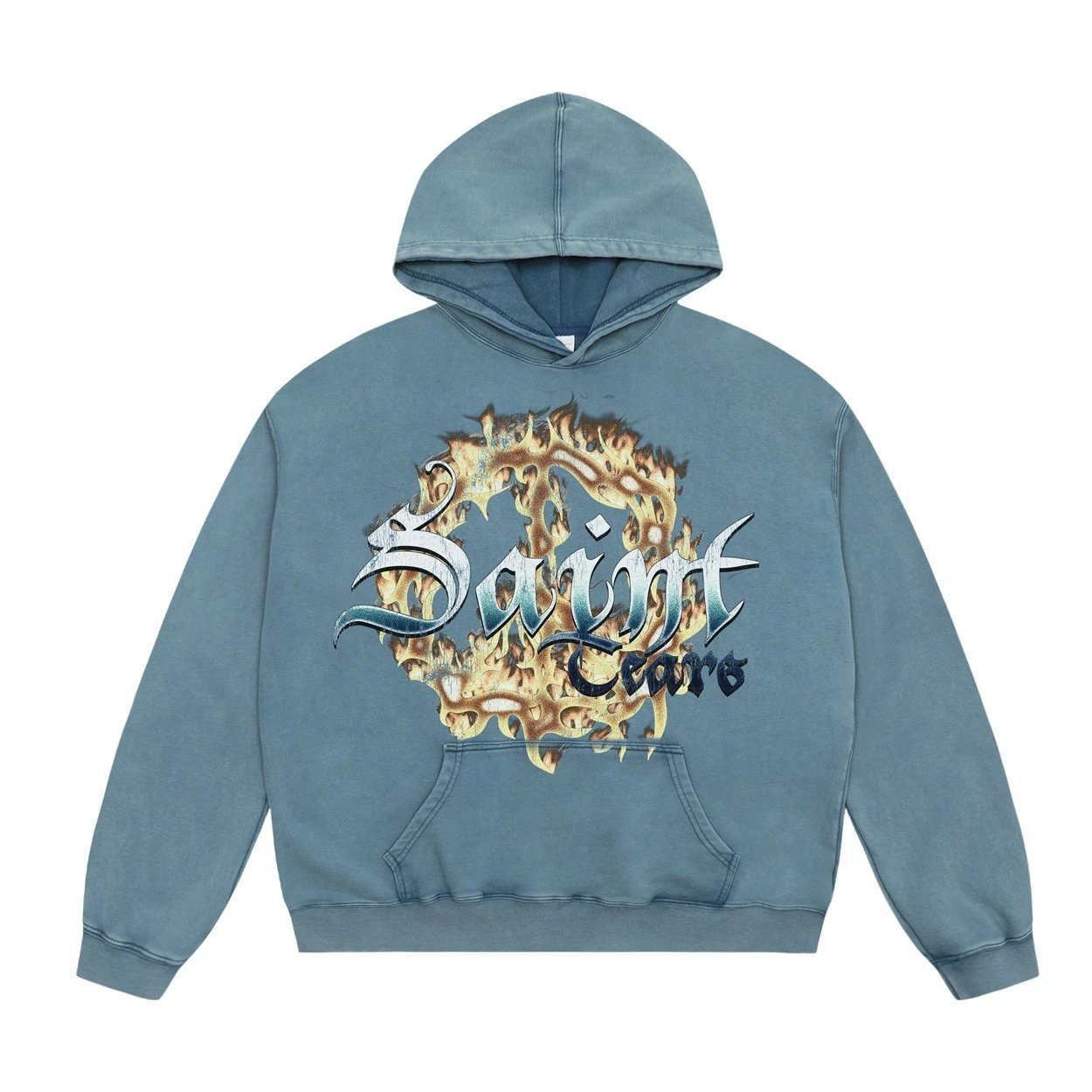 Unbranded Hoodies & Sweatshirts Washed Graphic Pullover Hoodie with Kangaroo Pocket — 10