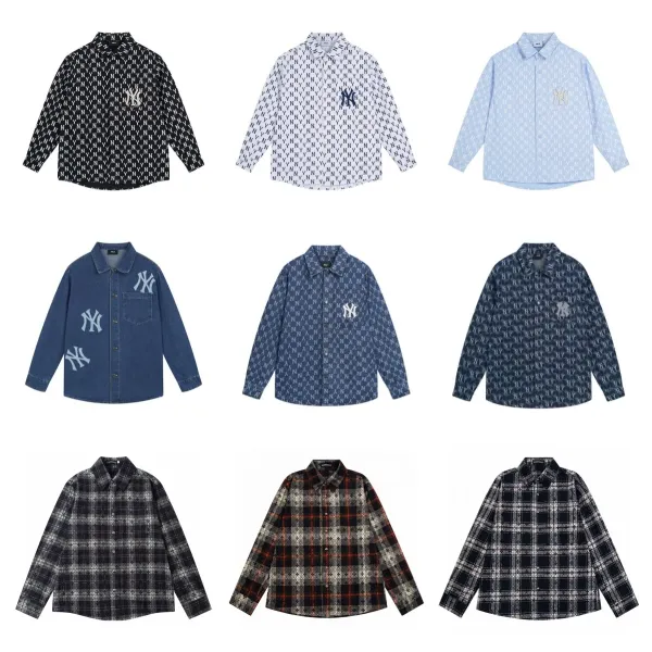 MLB New York Yankees Logo Embroidered Light Blue Button-Up Shirt - 3