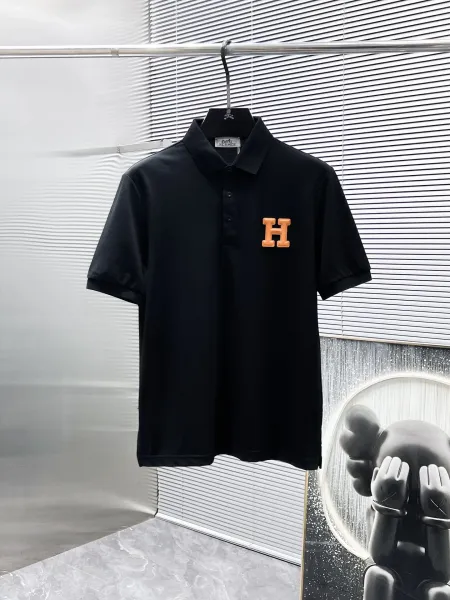 Hermès H Logo Black Polo Shirt Tops Polo - 1