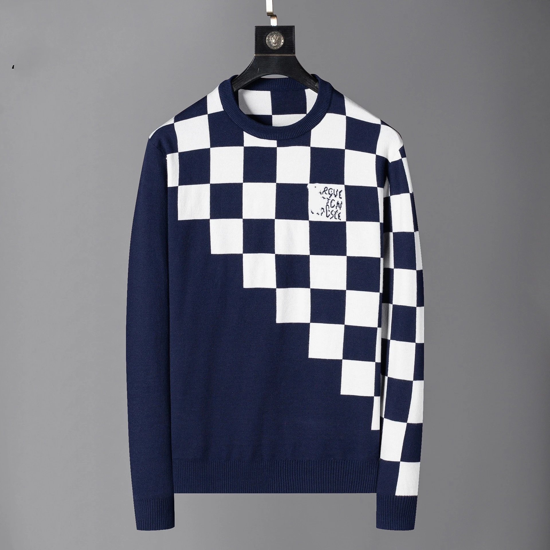 Comme des Garçons Play Checkerboard Knit Sweater Navy