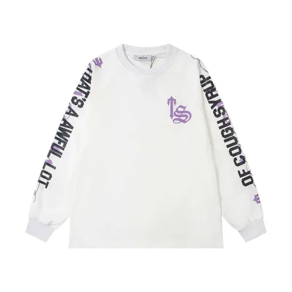 Travis Scott x Cactus Jack 'That's A Awful Lot Of Cough Syrup' Long Sleeve T-Shirt White - 1