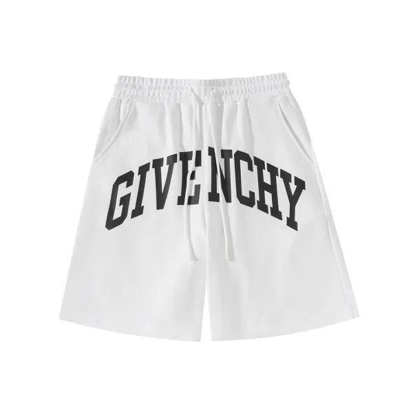 Givenchy Arch Logo White Cotton Shorts - 1