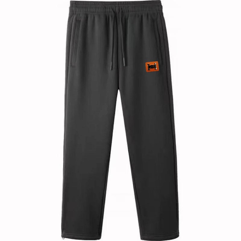 Sweatpants Black with Orange Logo Patch