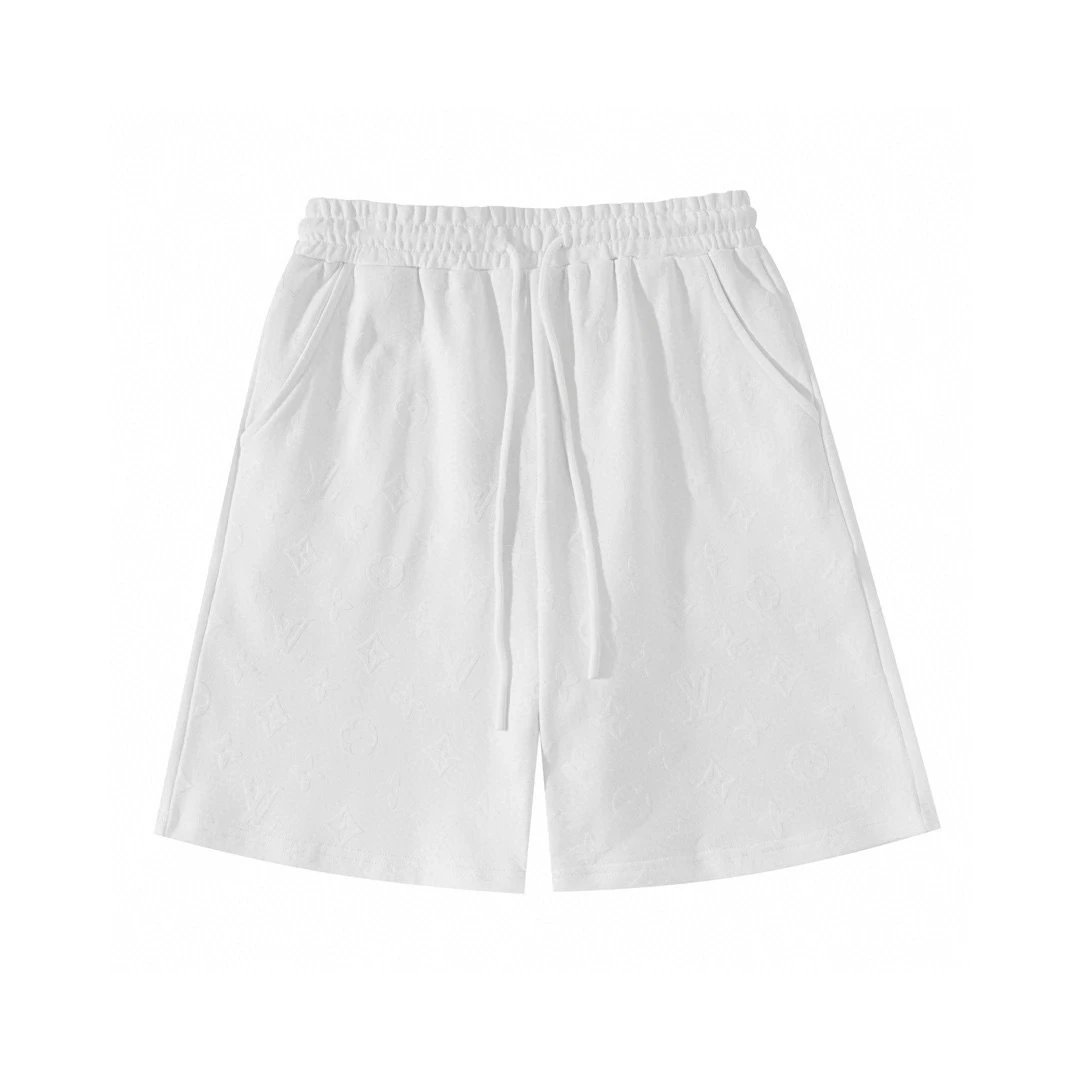 Louis Vuitton Monogram Print Drawstring Shorts Gray - 6