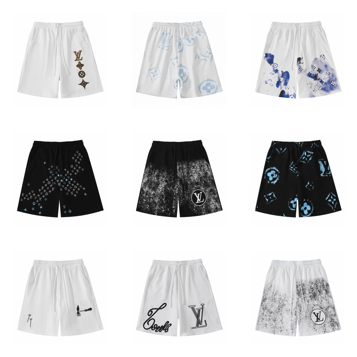 Louis Vuitton Monogram Print Drawstring Shorts Gray - 3