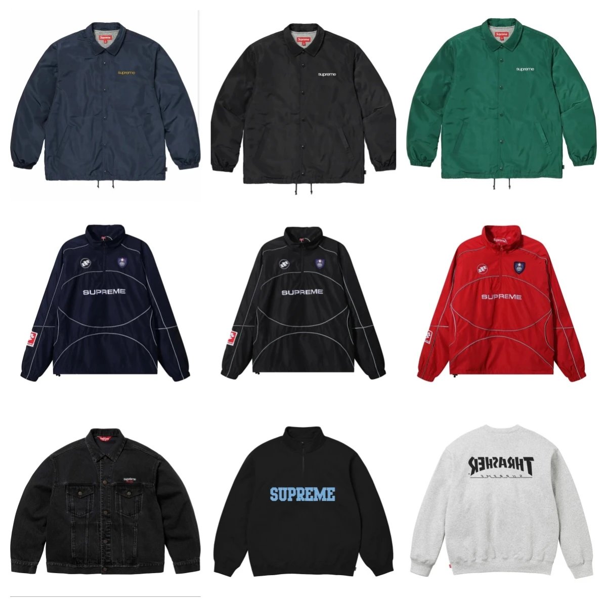 Thrasher x Supreme Logo Crewneck Navy Sweatshirt Hoodie - 3