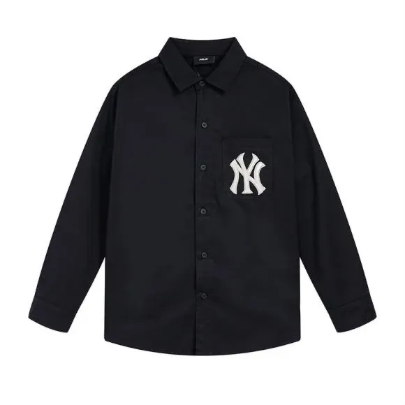 MLB New York Yankees Logo Embroidered Light Blue Button-Up Shirt - 5