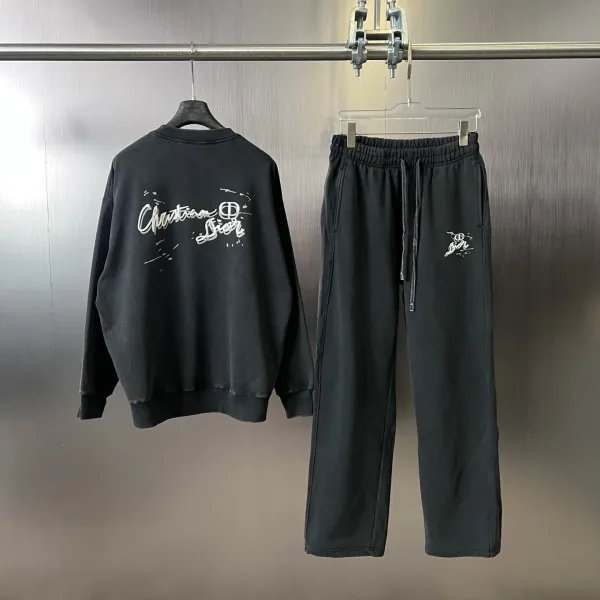 Dior Logo Embroidered Sweatpants Black - 15