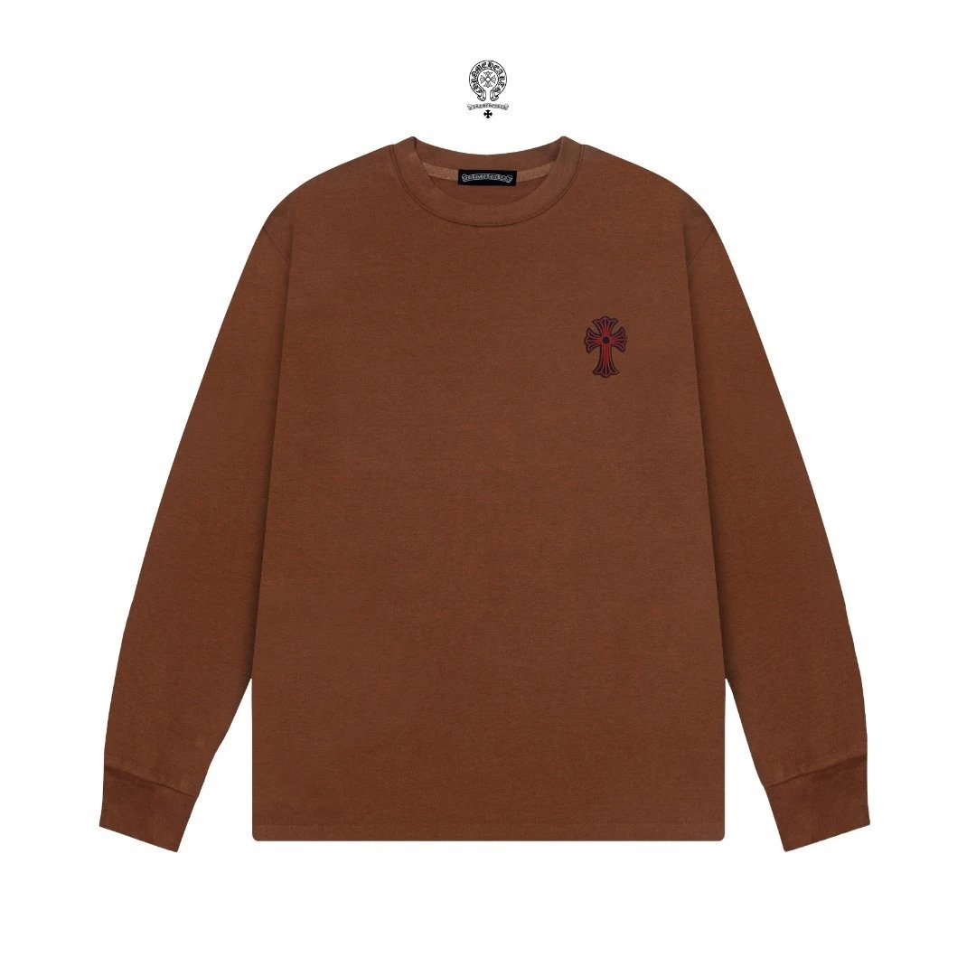 Chrome Hearts Cross Embroidery Black Long Sleeve Tee T-Shirts - 7
