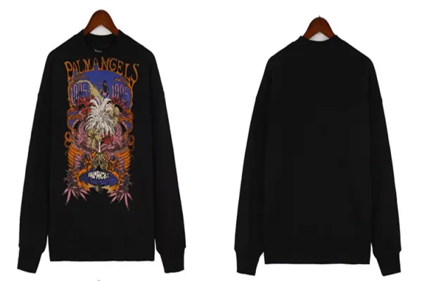 Palm Angels Graphic Print Black Sweatshirt Sweater - 1