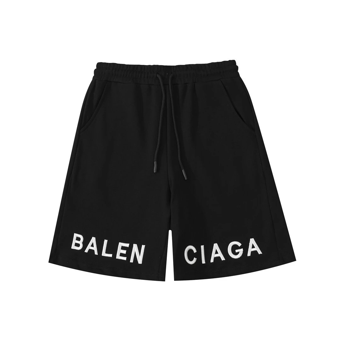 Balenciaga Shorts Logo Print Drawstring — 03