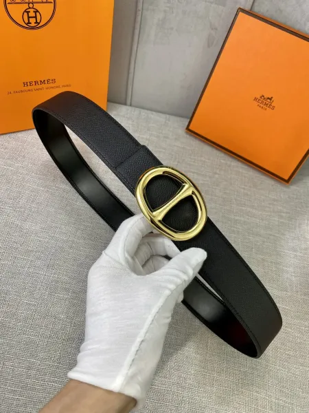 Hermès Constance Belt Black Epsom Leather Gold Hardware Belt - 1