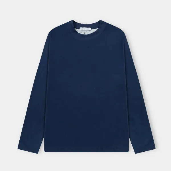 Hermès H Logo Long-Sleeve T-Shirt Navy - 7