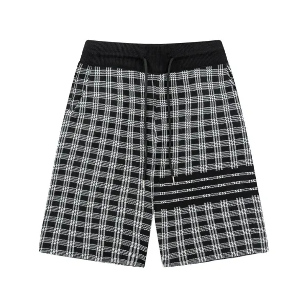 Design Plaid Knit Shorts Gray - 10