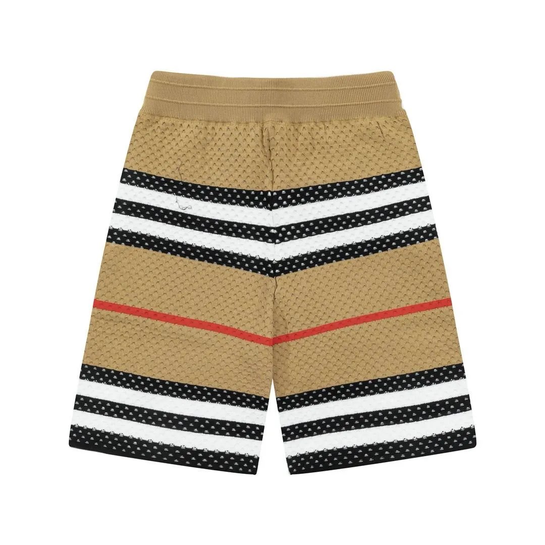 Burberry Shorts Knit Drawstring with Check Side Panels — 10