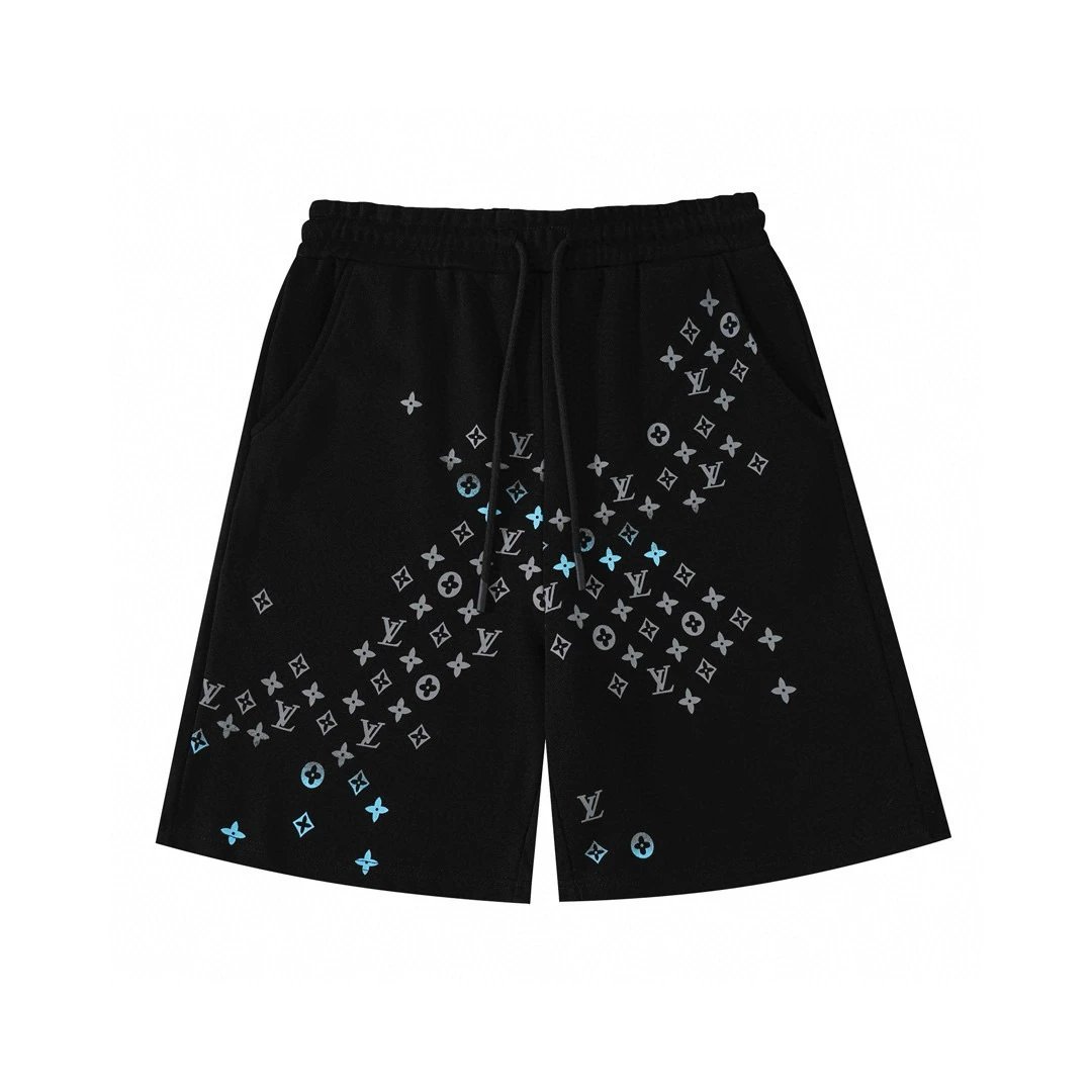 Louis Vuitton Monogram Print Drawstring Shorts Gray - 11