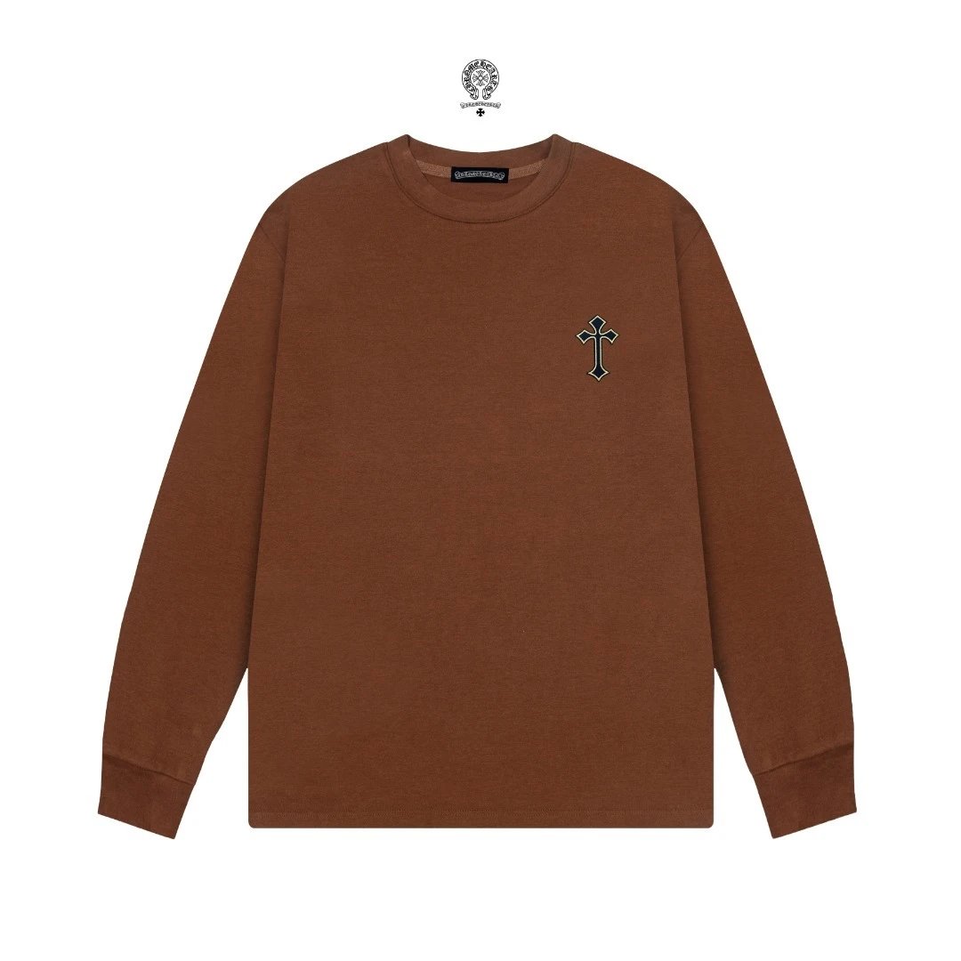 Chrome Hearts Cross Embroidery Black Long Sleeve Tee T-Shirts - 9