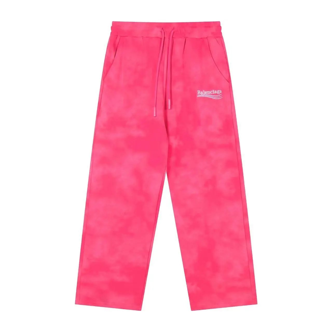 Balenciaga Logo-Embroidered Tie-Dye Sweatpants Beige - 16