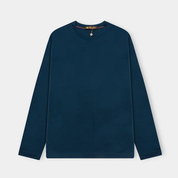 Hermès H Logo Long-Sleeve T-Shirt Navy - 13
